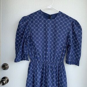 Mennonite Women’s Small Cape Dress Cottagecore Prairie Homemade Amish Blue